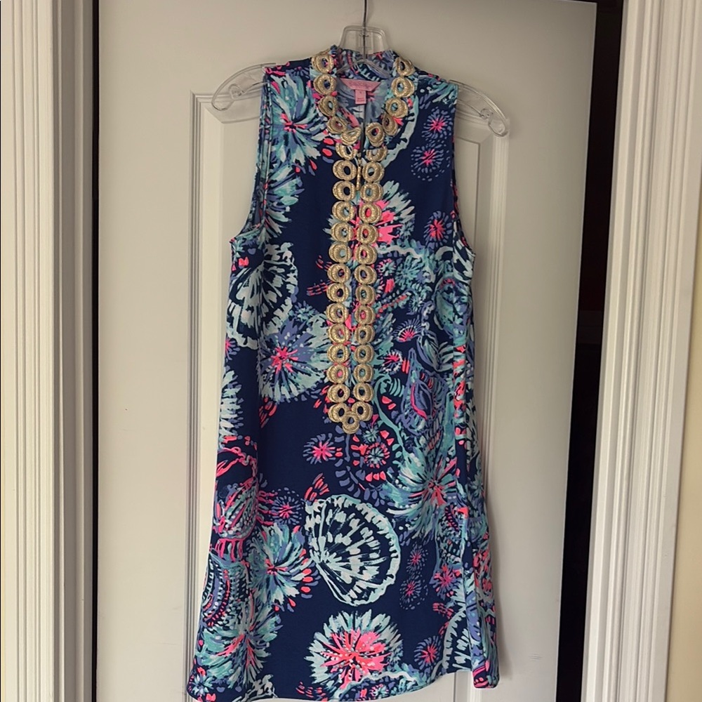 Lilly Pulitzer Navy and Pink Floral Mini Dress